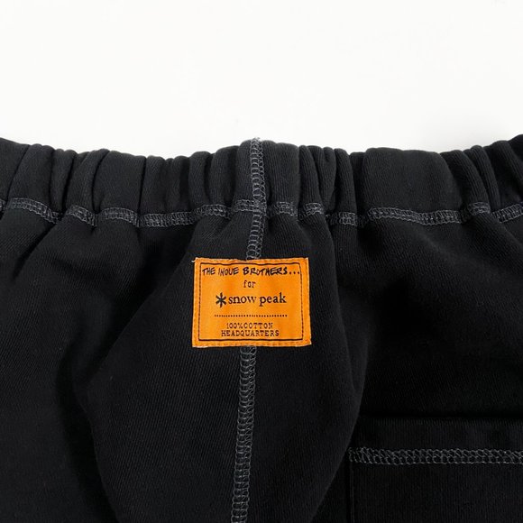 NWT SNOW PEAK x INOUE BROTHERS Japan Sweatpants Knit Cotton Logo Print Black L - Picture 5 of 14